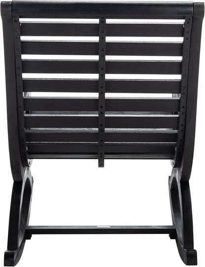 SAFAVIEH Outdoor Collection Sonora Black Slatted Rocking Chair