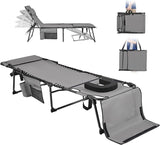 Yaheetech 22.4" Tanning Chair with Face Hole, Adjustable 5-Position Folding Chaise Lounge Chairs - Photo 1
