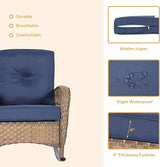 Outdoor Wicker Rocking Chair with Thickened Cushions, All-Weather Rattan Patio Rocking Chairs - Photo 6