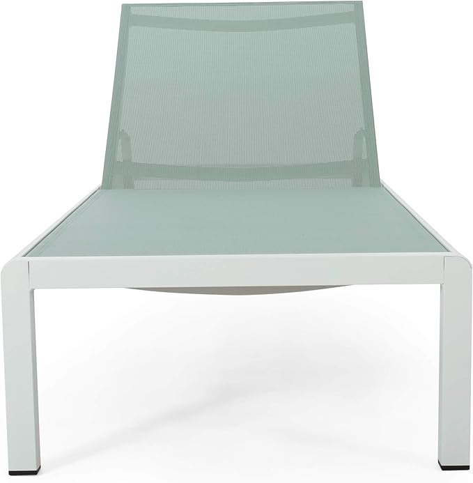 Christopher Knight Home Vanessa Coral Outdoor Chaise Lounges (Set of 2), Green and White