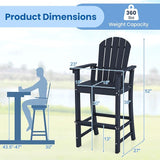 ORALNER Tall Adirondack Chairs, Set of 2 Outdoor High Back Balcony Chair - Photo 3