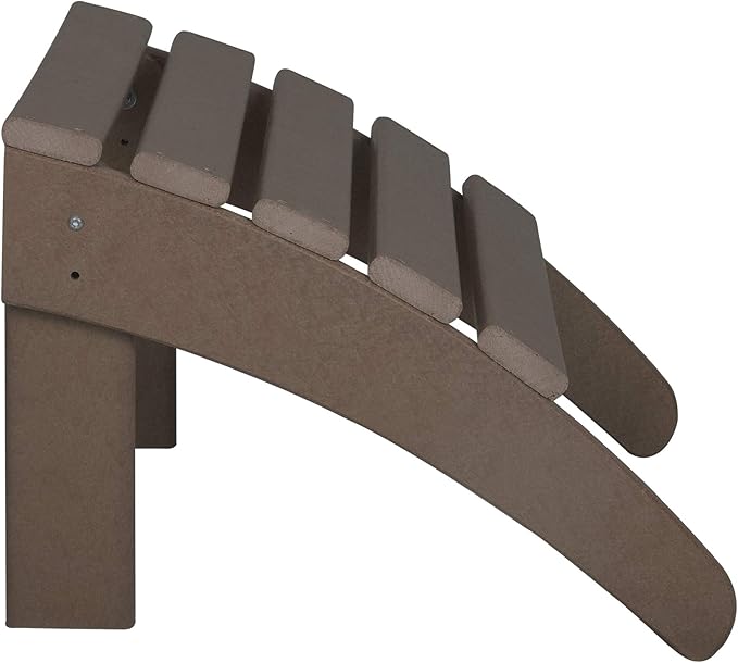 WestinTrends Outdoor Patio Adirondack Ottoman Foot Rest, All Weather Poly Lumber Foot Stool for Adirondack Chair, Widely Used for Outside Porch Pool Lawn Backyard, Dark Brown