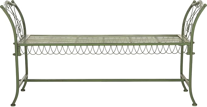 Safavieh Outdoor Collection Jovanna Antique Green 2 Seat Bench