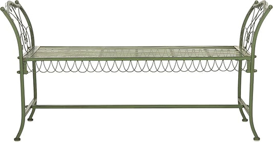 Safavieh Outdoor Collection Jovanna Antique Green 2 Seat Bench