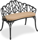 HOMEFUN Outdoor Patio Bench, Garden Benches with Cushion All-Weather Cast Aluminum Extra Loveseat for Lawn Front Porch - Photo 1