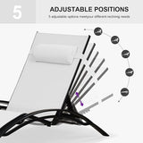PURPLE LEAF Patio Oversized Chaise Lounge with 15FT Umbrella Outdoor Lounge Chair Beach Pool Sunbathing Lawn Lounger - Photo 4