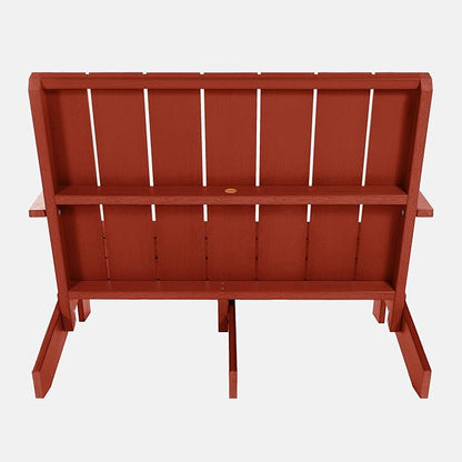 Highwood Italica Modern Outdoor Adirondack Loveseat, Rustic Red