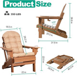 Adirondack Chairs Set of 2 with Cushions & Cup Holders, HDPE Weather Resistant Folding Adirondack Chair for Adults - Photo 3