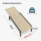 Patio Chaise Lounge Set of 2 with 4 Adjustable Backrest, Foldable Aluminum Chaise Lounge Chair Recliner for Outdoor - Photo 3