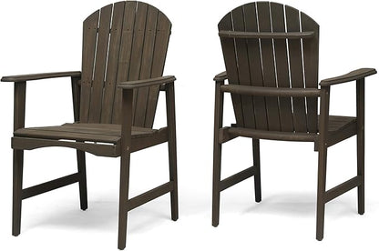 Harper & Bright Designs Outdoor Weather Resistant Acacia Wood Adirondack Dining Chairs (Set of 2), Grey Finish
