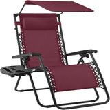 Best Choice Products 30” Wide Folding Zero Gravity Outdoor Recliner Patio Lounge Chair w/Adjustable Canopy Shade - Photo 1