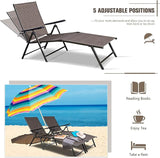 S AFSTAR Patio Chaise Lounges, Outdoor Reclining Lounge Chairs with Adjustable Backrest & Heavy Duty Steel Frame - Photo 7
