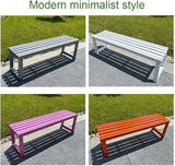 Outdoor Garden Bench, 3 Seater Metal Patio Benches, Park Seat for Lawn, Yard, Porch, Backless Furniture Seating - Photo 2