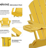 Adirondack Chair Set of 6, HDPE Folding Adirondack Chair with Multifunctional Cup Holder - Photo 4