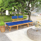 Patio Bench with Cushions, Park Wooden Bench, Garden Bench, Balcony Bench, Outdoor Furniture, Picnic Bench - Photo 1