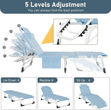 LILYPELLE Folding Chaise Lounge Chair with Mattress, 5 Position Beach Chairs with Face Hole - Photo 4