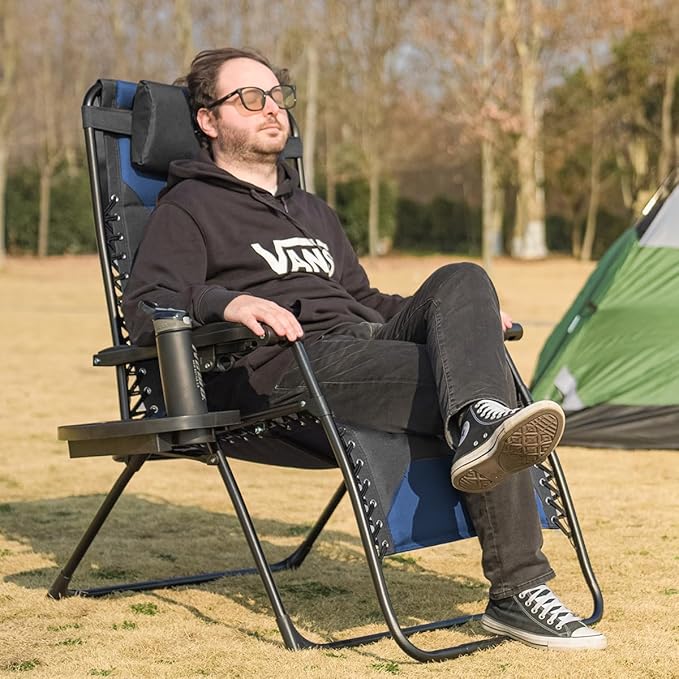 Zero Gravity Chair Set of 2 Oversized Folding Recliner - Photo 2
