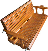 Wooden Porch Swing 3-Seater, Bench Swing with Cupholders, Hanging Chains and 7mm Springs, Heavy Duty 800 LBS - Photo 9
