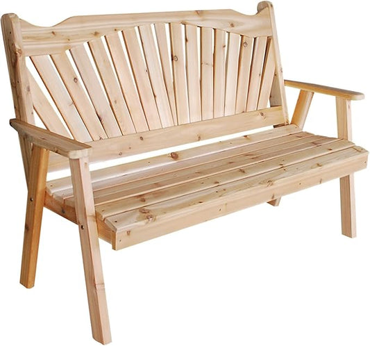 Furniture Barn USA Pine 5' Fanback Garden Bench, Unfinished