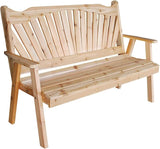 Furniture Barn USA Pine 4' Fanback Garden Bench, Unfinished - Photo 1