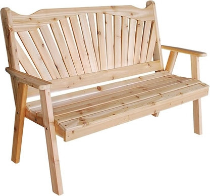 Furniture Barn USA Pine 6' Fanback Garden Bench, Unfinished