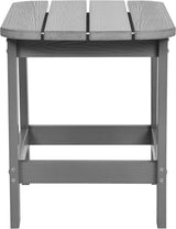 Flash Furniture Charlestown Tiered Commercial Poly Resin Adirondack Side Table - Gray - All-Weather - Indoor/Outdoor - Photo 6
