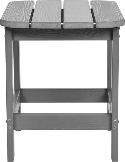 Flash Furniture Charlestown Tiered Commercial Poly Resin Adirondack Side Table - Gray - All-Weather - Indoor/Outdoor