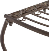 SAFAVIEH Outdoor Furniture Collection – Abia Rustic Brown Wrought Iron 50-Inch Curved Tree Bench - Photo 7