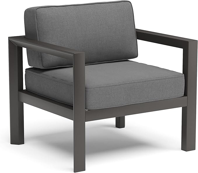 Homestyles Grayton Outdoor Aluminum Lounge Chair, Gray - Photo 1