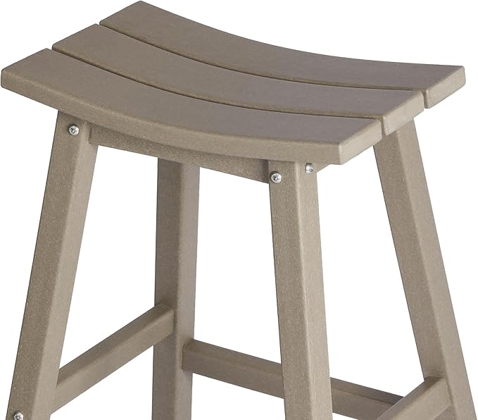 WestinTrends Malibu Malibu 29 Inch High Backless Seat Bar Stools (Set of 3), Weathered Wood