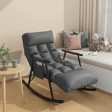 Bedroom rocking chair with cushion, Modern Comfortable Sofa Lounger, outdoor garden lounge chair with armrests - Photo 1