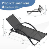 JY QAQA 2PCS Patio Outdoor Lounge Chaise with Wheels - Photo 2