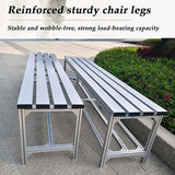 Outdoor Benches Weatherproof Porch Benches Outdoor Made of Aluminum Alloy Metal Garden Bench 2-Seater for Porch Patio - Photo 6