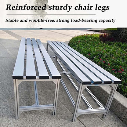 Outdoor Benches Weatherproof Porch Benches Outdoor Made of Aluminum Alloy Metal Garden Bench 2-Seater for Porch Patio Garden Lawn Balcony Backyard(100x36x45cm)