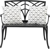 38-Inch Cast Iron Steel Frame Garden Bench Outdoor Patio Bench Chair, Antique Metal Bench for Yard & Porch & Park, Black - Photo 6