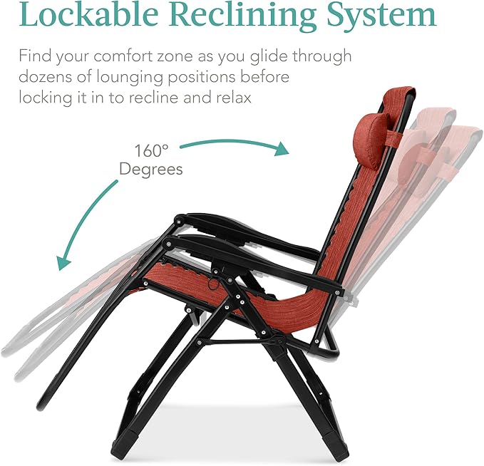 Best Choice Products Oversized Zero Gravity Chair, Folding Outdoor Patio Recliner - Photo 6