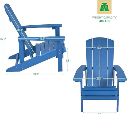 Adirondack Chairs, Plastic Adirondack Chair, All-Weather Resistant Adirondack Chairs, Widely Used in Outdoor, Fire Pit, Deck, Outside, Garden