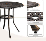 VINGLI 32" Outdoor Dining Table, Round Patio DiningTable with Umbrella Hole - Photo 8