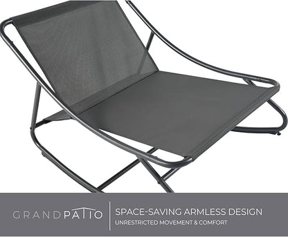Grand patio Rocking Chair Indoor and Outdoor, Metal Patio Lounge Rocking Chair with Thick Cushion, Comfy Modern Rocker for Living Room Porch Backyard