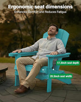 YEFU Adirondack Chair, Oversized Plastic Adirondack Chair Folding Outdoor Chairs with Cup Holder - Photo 3