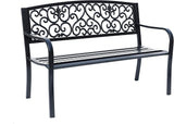 Hi-Line Gift Ltd. Iron Symphony- Steel and Cast Iron Garden Bench in Timeless Black - Photo 3