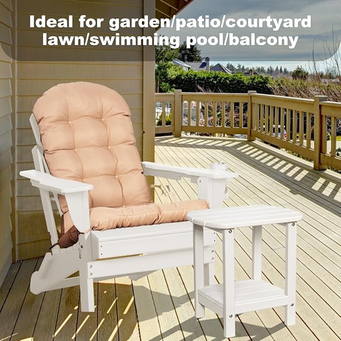 Adirondack Outdoor Side Table, 16.5” HDPE Small Patio Table with Storage Shelf, Weather Resistant End Table for Porch - Photo 7