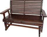 Fortune Candy Wooden Patio Glider with High Roll Back and Deep Contoured Seat, Solid Fir Wood, 2-Seater - Photo 8