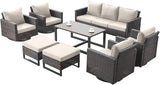 Rilyson Wicker Outdoor Patio Furniture Set - 8 Piece Patio Conversation Set with 4 Swivel Rocker Chairs - Photo 8