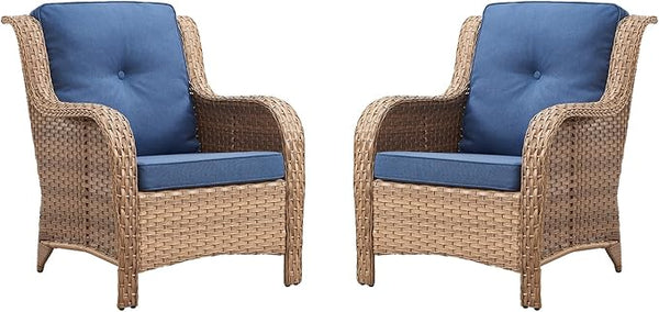 Rilyson Patio Furniture Chairs Outdoor Chair - 2 Piece Wicker Rattan Chairs Set with High Back and Deep Seating for - Photo 1