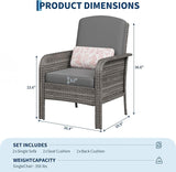 GarveeHome Outdoor Wicker Chairs Set of 2, All-Weather High Back Rattan Patio Furniture - Photo 2