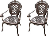Outdoor Dining Chair Cast Aluminum Patio Chairs Set of 2 All-Weather Patio Dining Chair with Adjustable Feet for - Photo 1