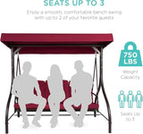 Best Choice Products 3-Seat Outdoor Large Converting Canopy Swing Glider, Patio Hammock Lounge Chair for Porch - Photo 4