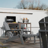 GREENVINES Adjustable Adirondack Chair with Retractable Ottoman Set of 4 | Folding | HDPE Plastic - Photo 6