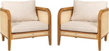 Christopher Knight Home Set of 2 Tilden Bohemian Acacia Wood Patio Accent Chairs, Wicker Lounge Chair Outdoor - Photo 4